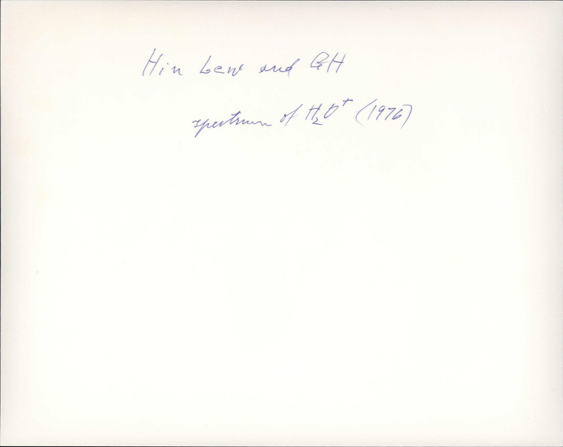 Tab 2: Hin Lew with Gerhard Herzberg, spectrum of H₂O⁺ (1976)
