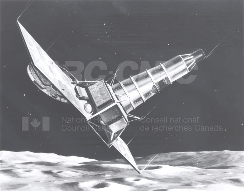 Conception de l'artiste de la sonde Ranger photographiant la lune