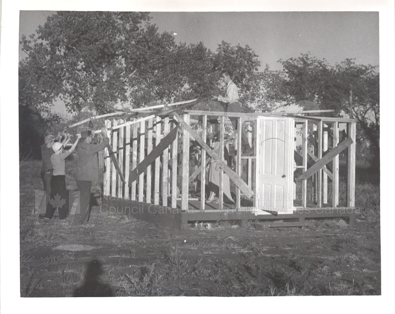 The Observatory Frame- the Dodecagon Being Put up on the Roof July 1952
