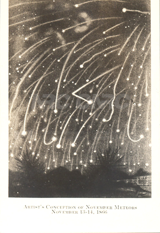 Conception de l'artiste de météores novembre 1866 13-14 novembre
